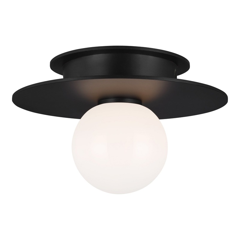 Visual Comfort Studio KF1001MBK Nodes One Light Flush Mount, Midnight Black