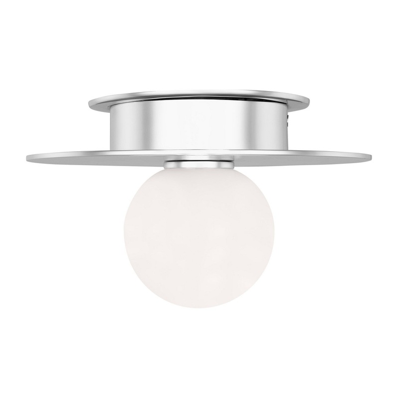Visual Comfort Studio KF1001PN Nodes One Light Flush Mount, Polished Nickel