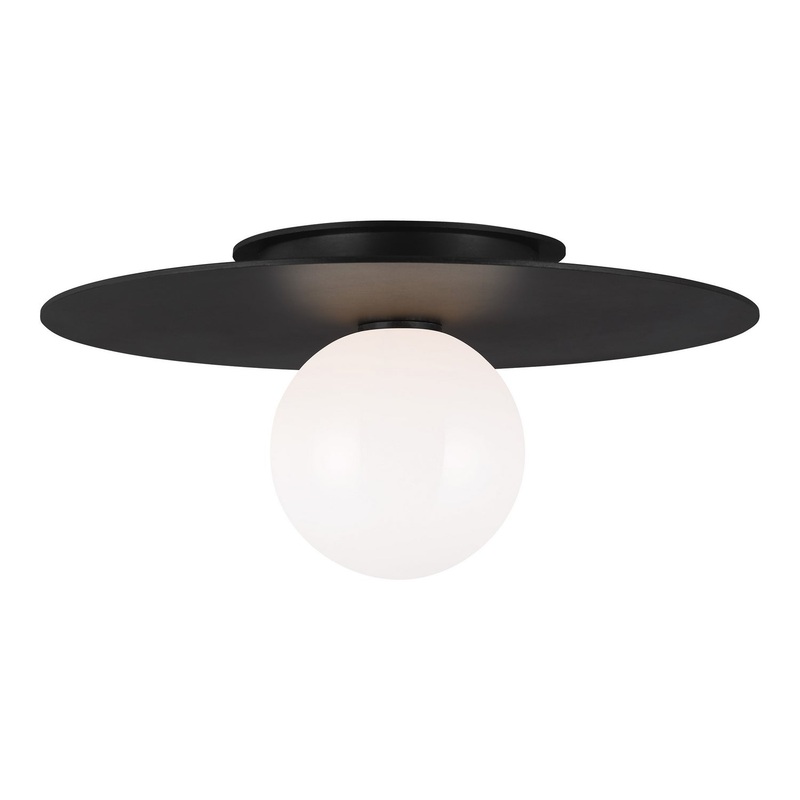 Visual Comfort Studio KF1011MBK Nodes One Light Flush Mount, Midnight Black