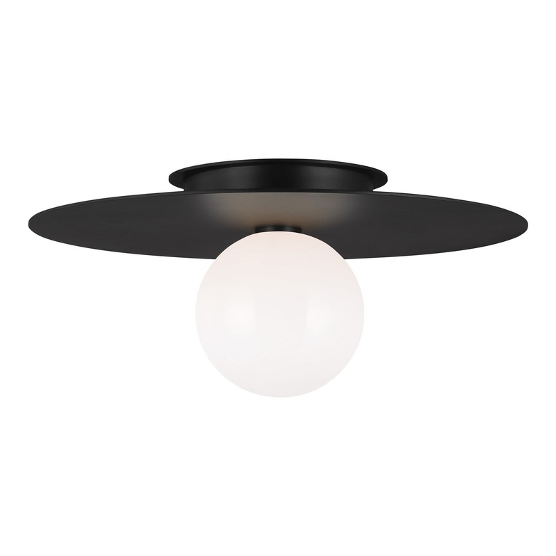 Visual Comfort Studio KF1021MBK Nodes One Light Flush Mount, Midnight Black