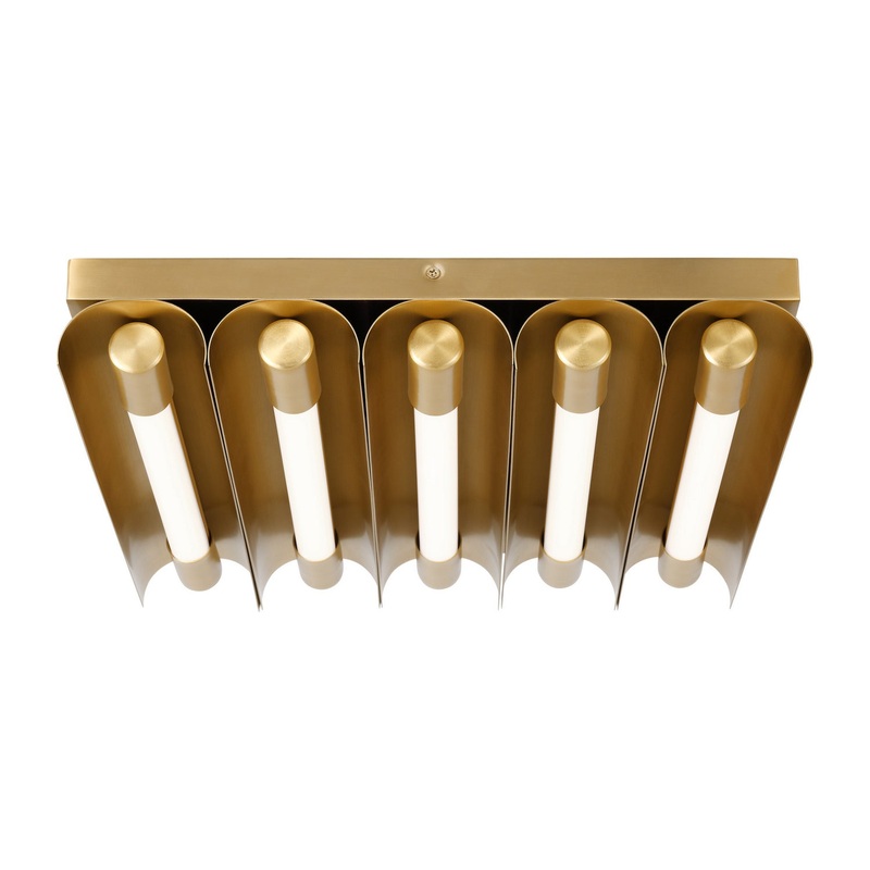 Visual Comfort Studio KF1095BBS Carson LED Flush Mount, Burnished Brass