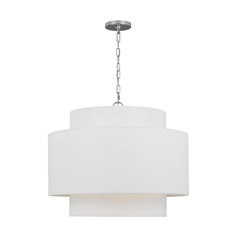 Visual Comfort Studio KSP1043PN Sawyer Three Light Pendant, Polished Nickel