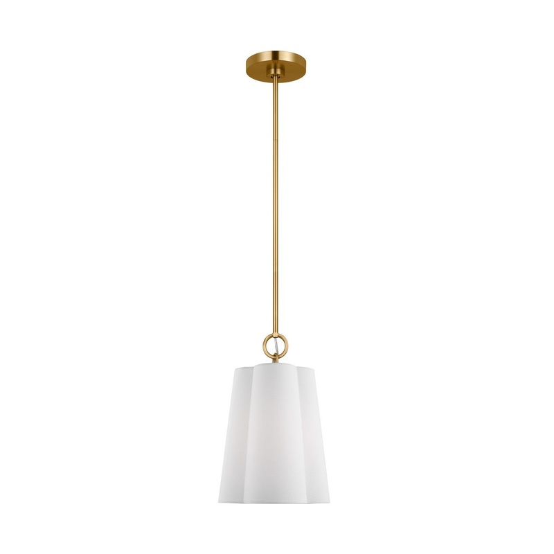Visual Comfort Studio KSP1071BBS Bronte One Light Pendant, Burnished Brass