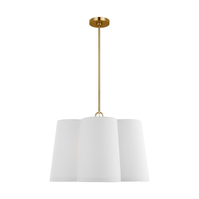 Visual Comfort Studio KSP1094BBS Bronte Four Light Pendant, Burnished Brass