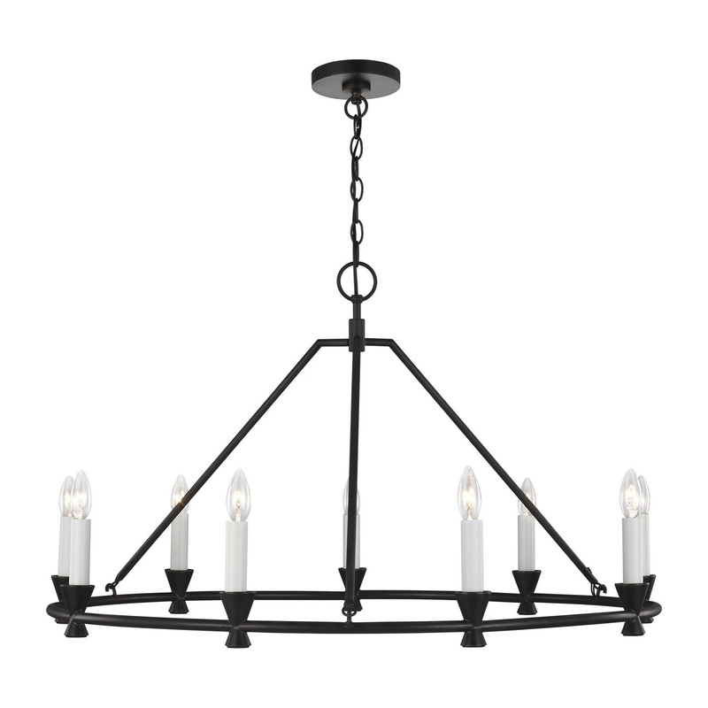Visual Comfort Studio CC1179AI Keystone Nine Light Chandelier, Aged Iron