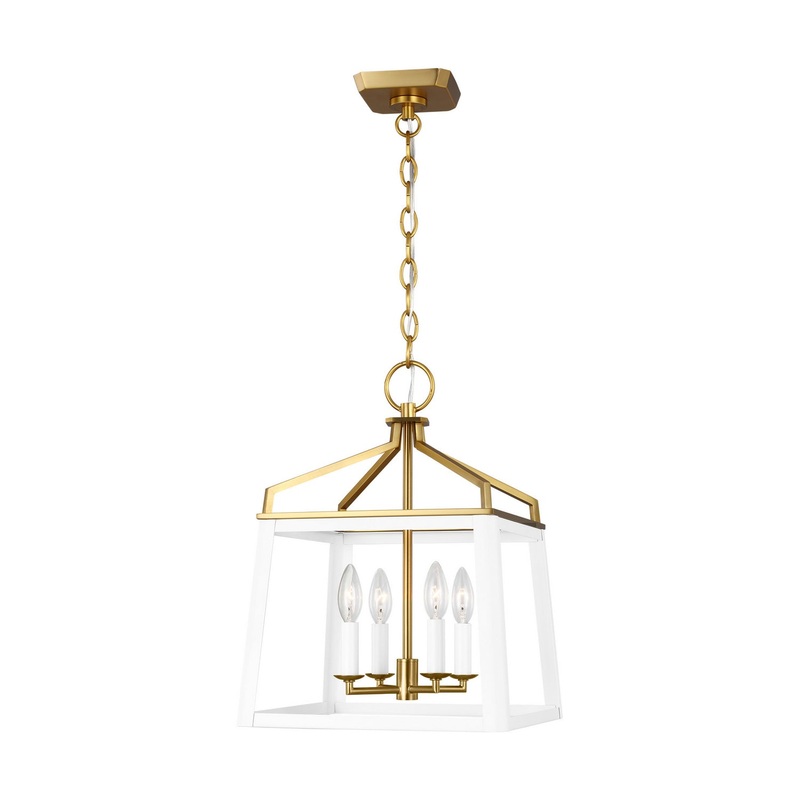 Visual Comfort Studio CC1564MWTBBS Carlow Four Light Lantern, Matte White