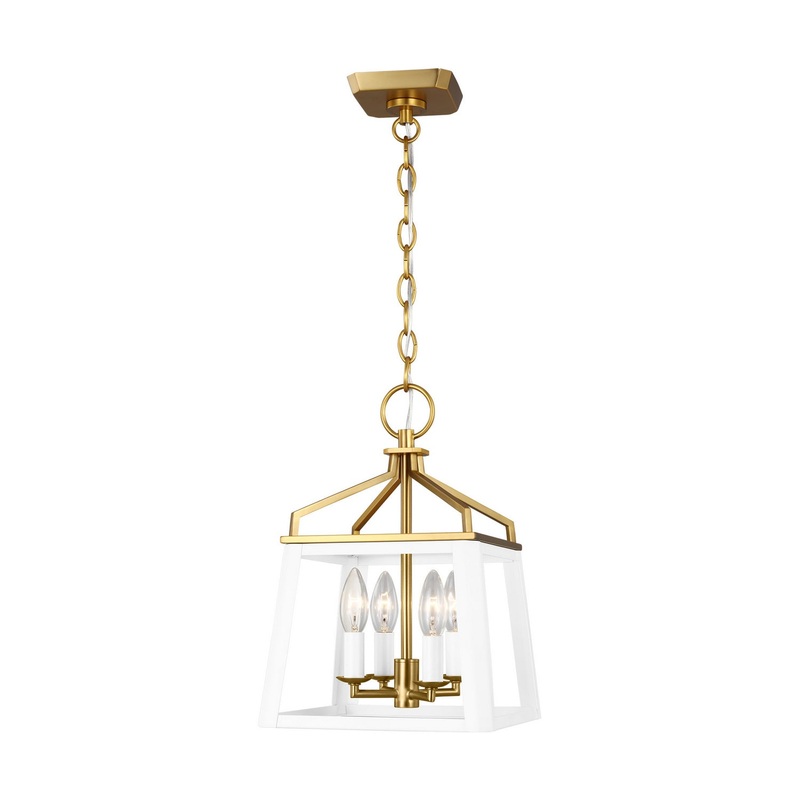 Visual Comfort Studio CC1574MWTBBS Carlow Four Light Lantern, Matte White (Discontinued)