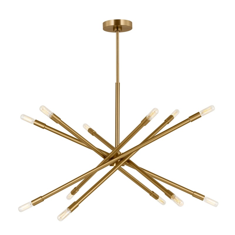 Visual Comfort Studio CC16612BBS Eastyn 12 Light Chandelier, Burnished Brass