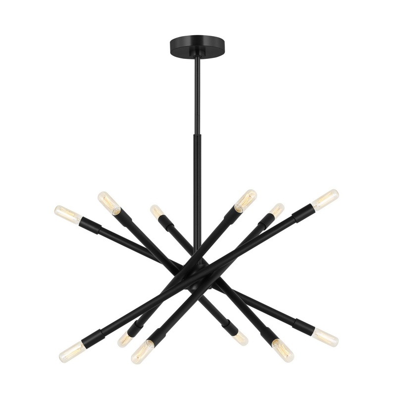 Visual Comfort Studio CC16712MBK Eastyn 12 Light Chandelier, Midnight Black