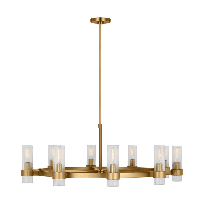Visual Comfort Studio CC16810BBS Geneva Eight Light Chandelier, Burnished Brass