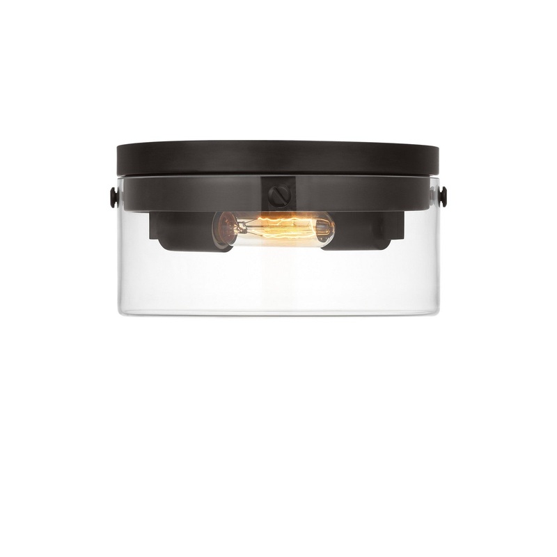 Visual Comfort Studio CF1002AI Garrett Two Light Flush Mount, Aged Iron