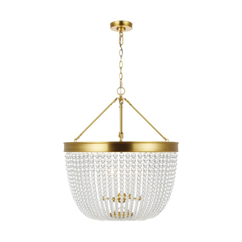 Visual Comfort Studio CP1344BBS Summerhill Four Light Pendant, Burnished Brass (Discontinued)