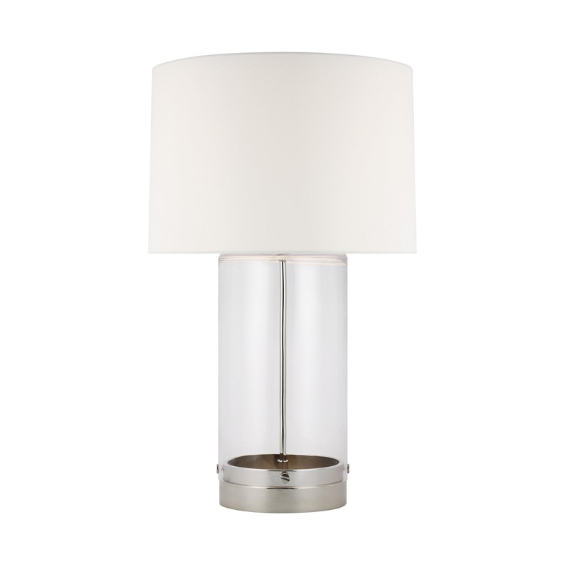Visual Comfort Studio CT1001PN1 Garrett One Light Table Lamp, Polished Nickel (Discontinued)