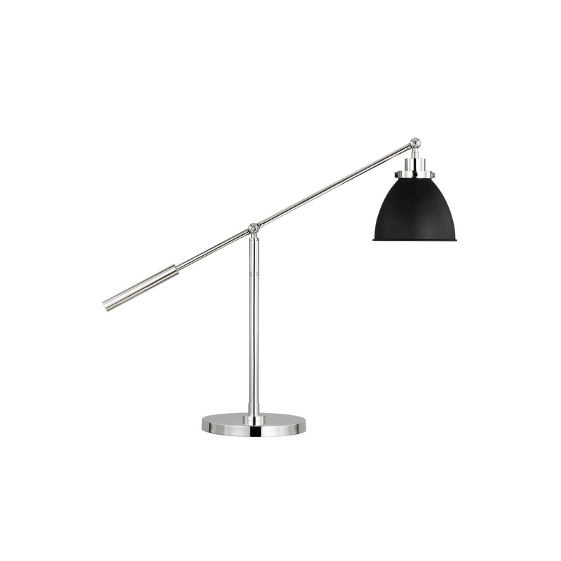 Visual Comfort Studio CT1101MBKPN1 Wellfleet One Light Desk Lamp, Midnight Black and Polished Nickel (Discontinued)