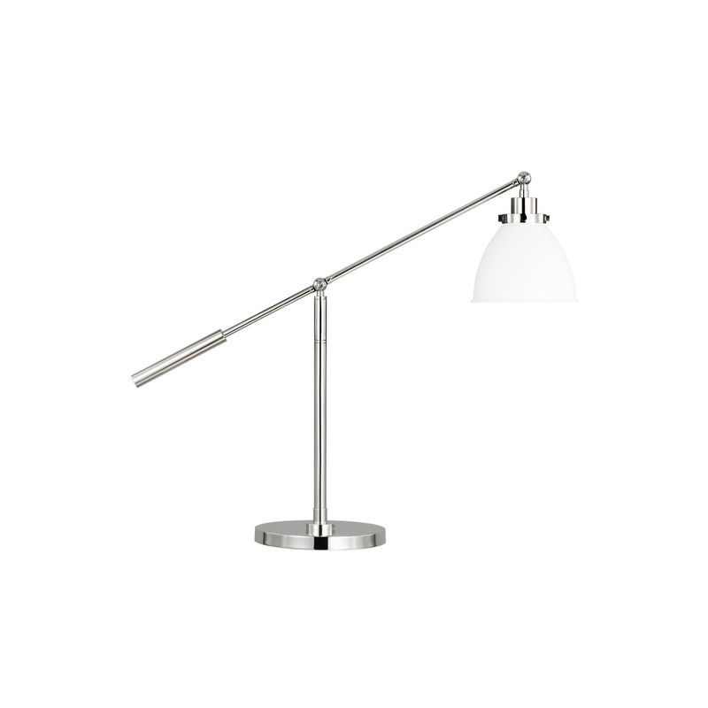 Visual Comfort Studio CT1101MWTPN1 Wellfleet One Light Desk Lamp, Matte White and Polished Nickel (Discontinued)