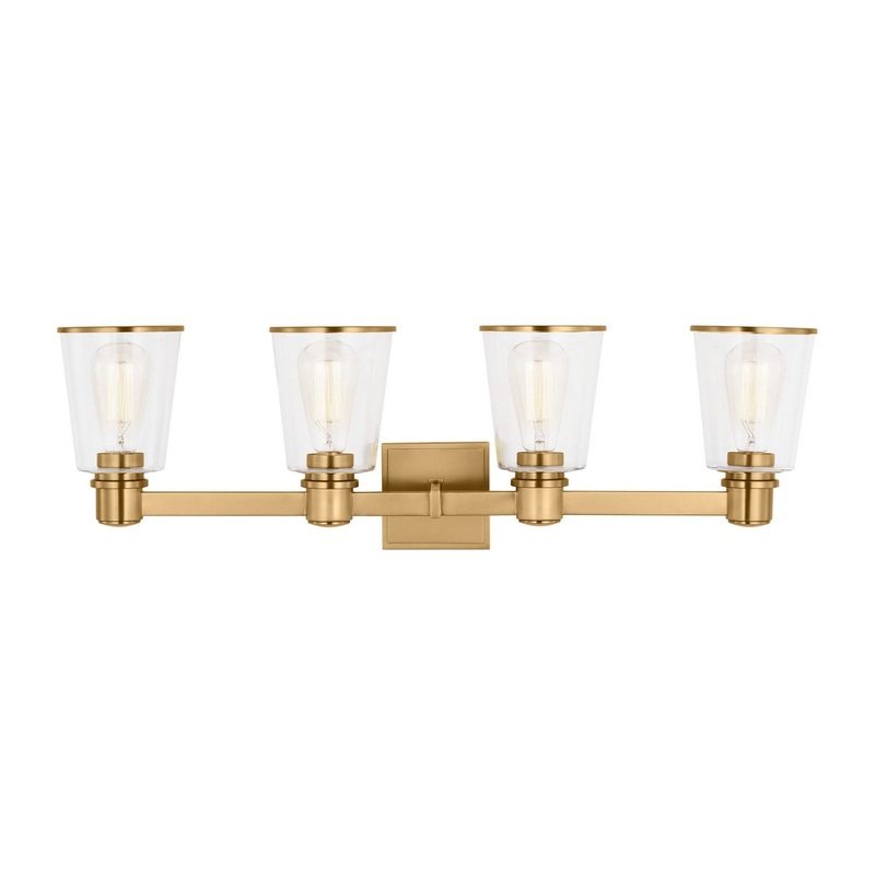 Visual Comfort Studio CV1034BBS Alessa Four Light Bath Vanity, Burnished Brass
