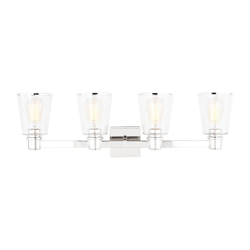 Visual Comfort Studio CV1034PN Alessa Four Light Bath Vanity, Polished Nickel