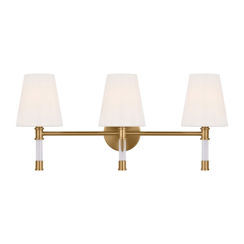 Visual Comfort Studio CV1053BBS Hanover Three Light Bath Vanity, Burnished Brass