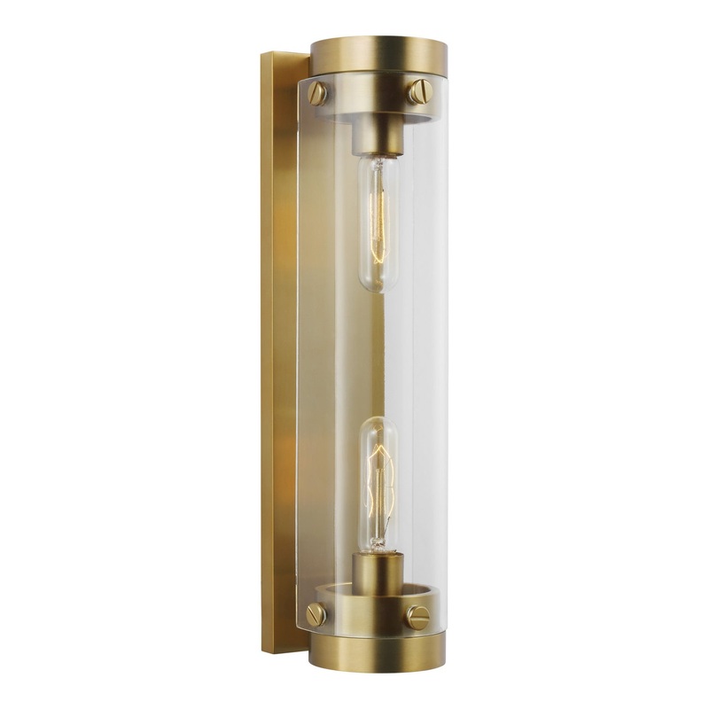 Visual Comfort Studio CW1002BBS Garrett Two Light Wall Sconce, Burnished Brass