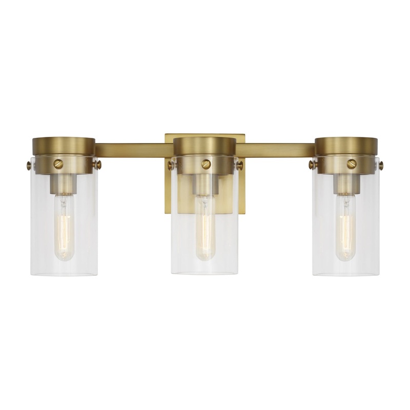 Visual Comfort Studio CW1003BBS Garrett Three Light Vanity, Burnished Brass