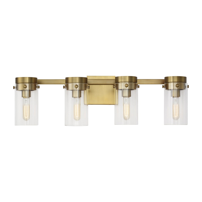 Visual Comfort Studio CW1004BBS Garrett Four Light Vanity, Burnished Brass
