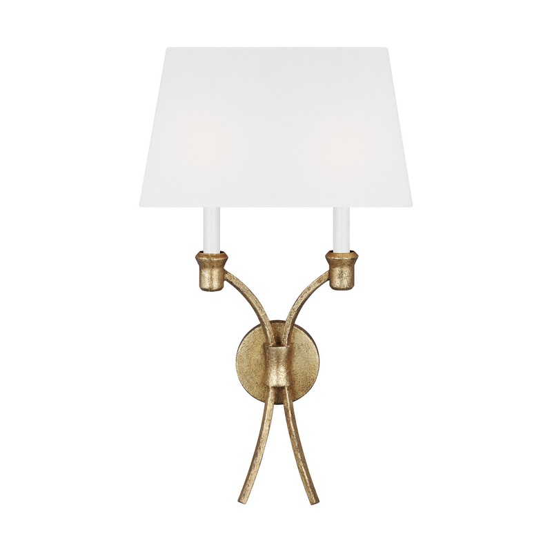 Visual Comfort Studio CW1032ADB Westerly Two Light Wall Sconce, Antique Gild