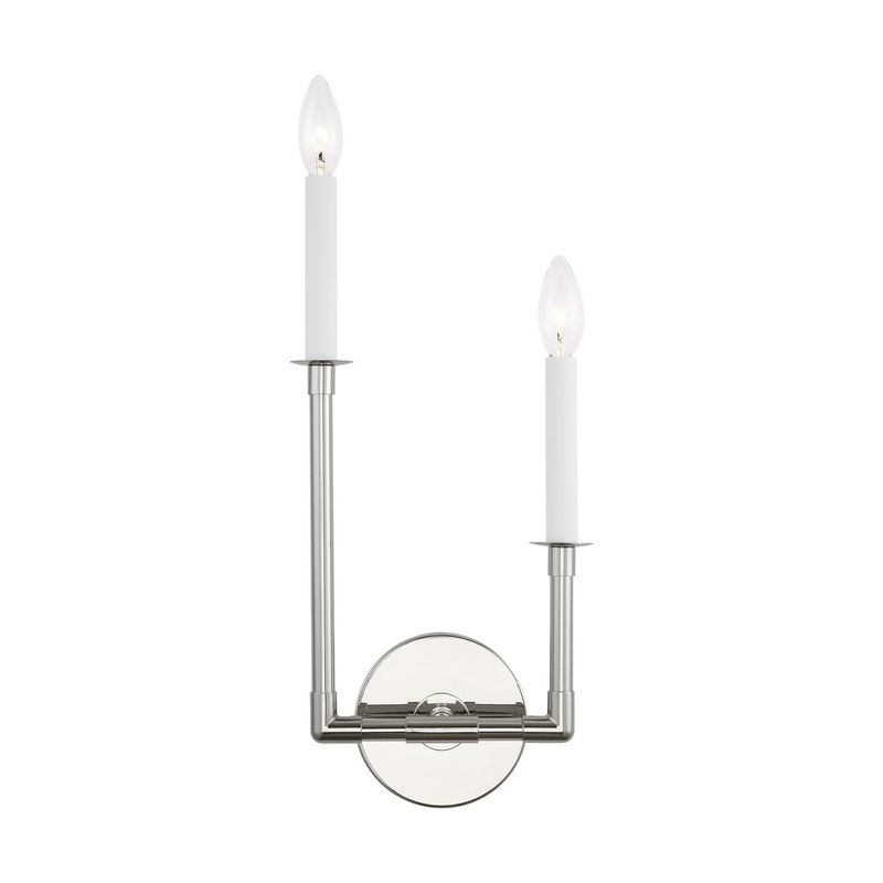 Visual Comfort Studio CW1102PN Bayview Two Light Wall Sconce, Polished Nickel (Discontinued)