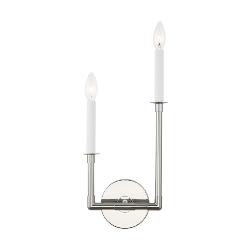 Visual Comfort Studio CW1112PN Bayview Two Light Wall Sconce, Polished Nickel (Discontinued)