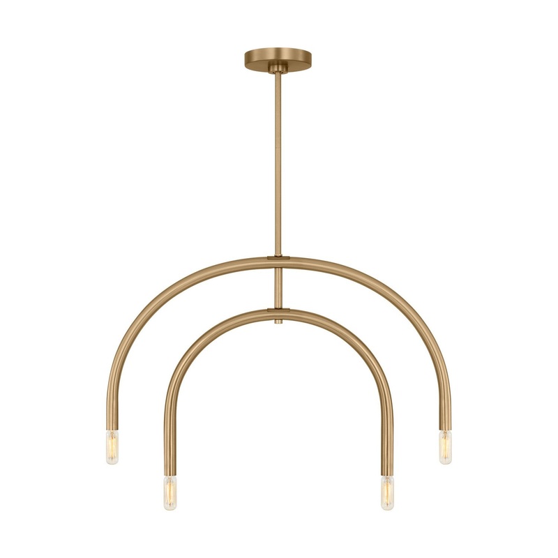 Visual Comfort Studio DJC1104SB Hadden Four Light Chandelier, Satin Brass
