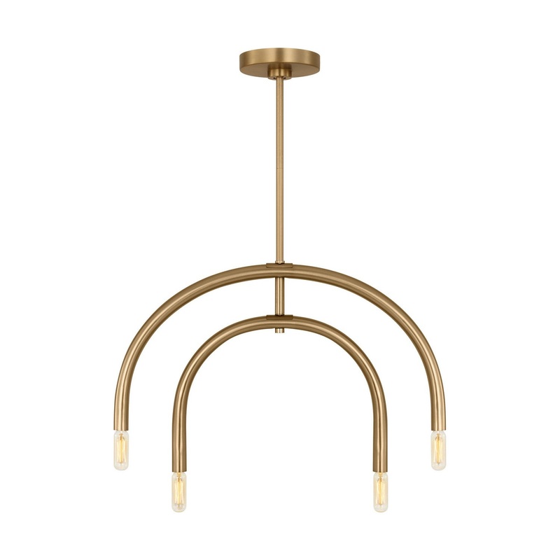 Visual Comfort Studio DJC1114SB Hadden Four Light Chandelier, Satin Brass