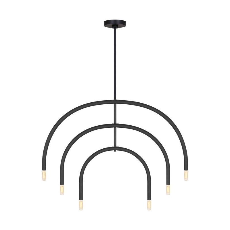 Visual Comfort Studio DJC1126MBK Hadden Six Light Chandelier, Midnight Black