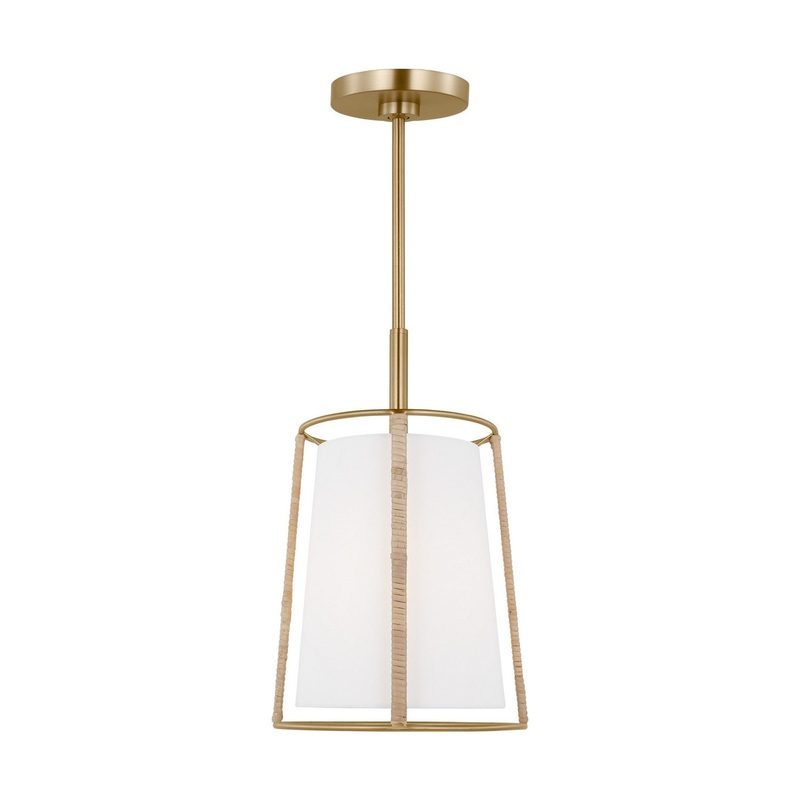 Visual Comfort Studio DJP1011SB Cortes One Light Pendant, Satin Brass