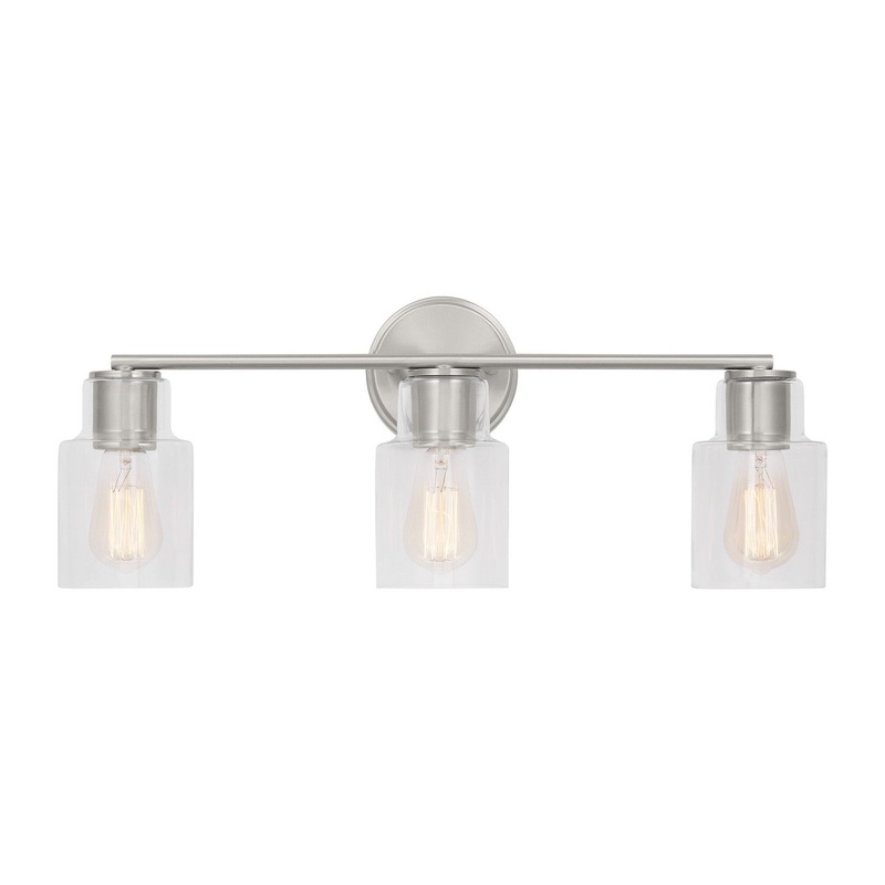Visual Comfort Studio DJV1003BS Sayward Three Light Bath, Brushed Steel