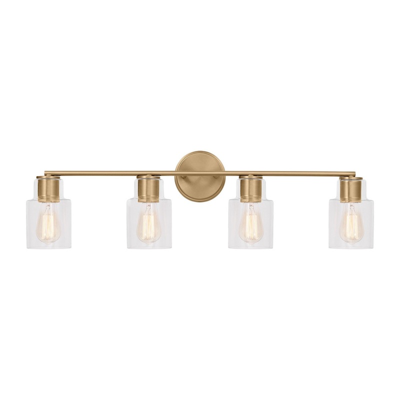 Visual Comfort Studio DJV1004SB Sayward Four Light Bath, Satin Brass