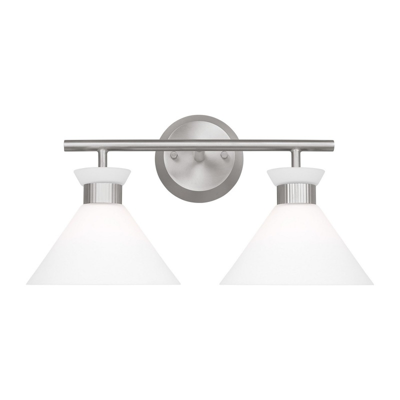 Visual Comfort Studio DJV1012BS Belcarra Two Light Bath, Brushed Steel