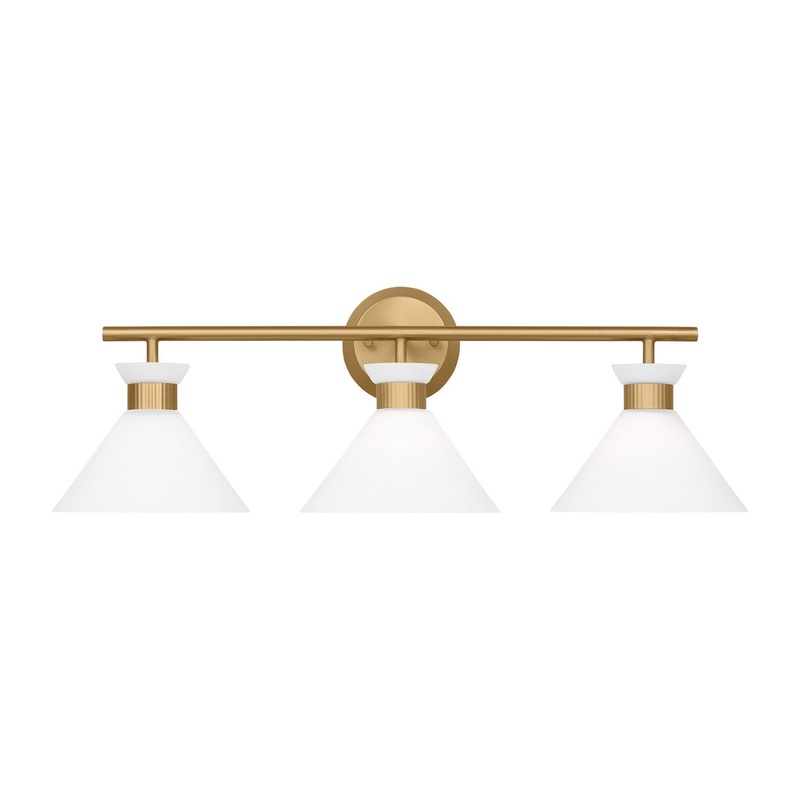 Visual Comfort Studio DJV1013SB Belcarra Three Light Bath, Satin Brass