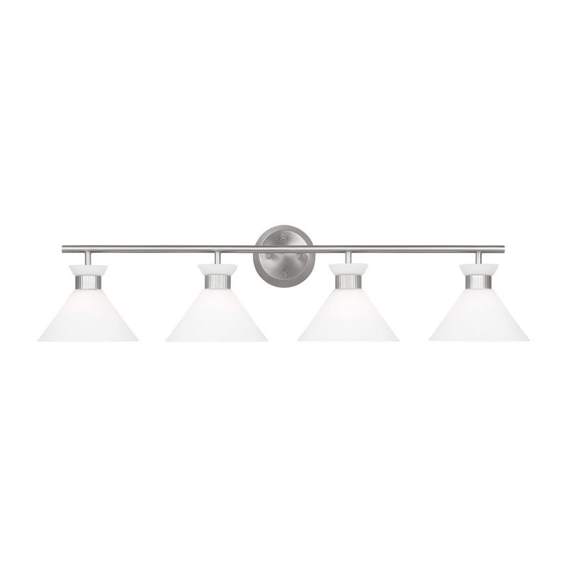 Visual Comfort Studio DJV1014BS Belcarra Four Light Bath, Brushed Steel