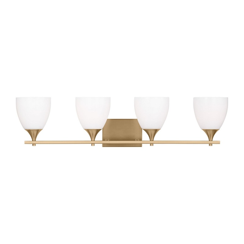 Visual Comfort Studio DJV1024SB Toffino Four Light Bath, Satin Brass
