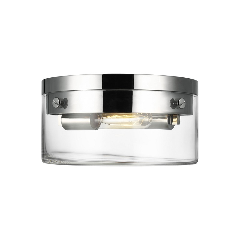 Visual Comfort Studio CF1002PN Garrett Two Light Flush Mount, Polished Nickel