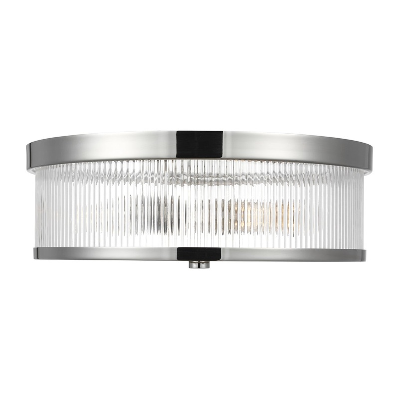Visual Comfort Studio CF1052PN Geneva Two Light Flush Mount, Polished Nickel
