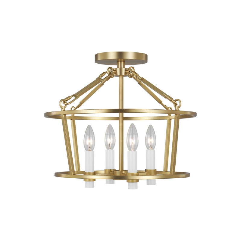 Visual Comfort Studio CF1064BBS Marston Four Light Flush Mount, Burnished Brass