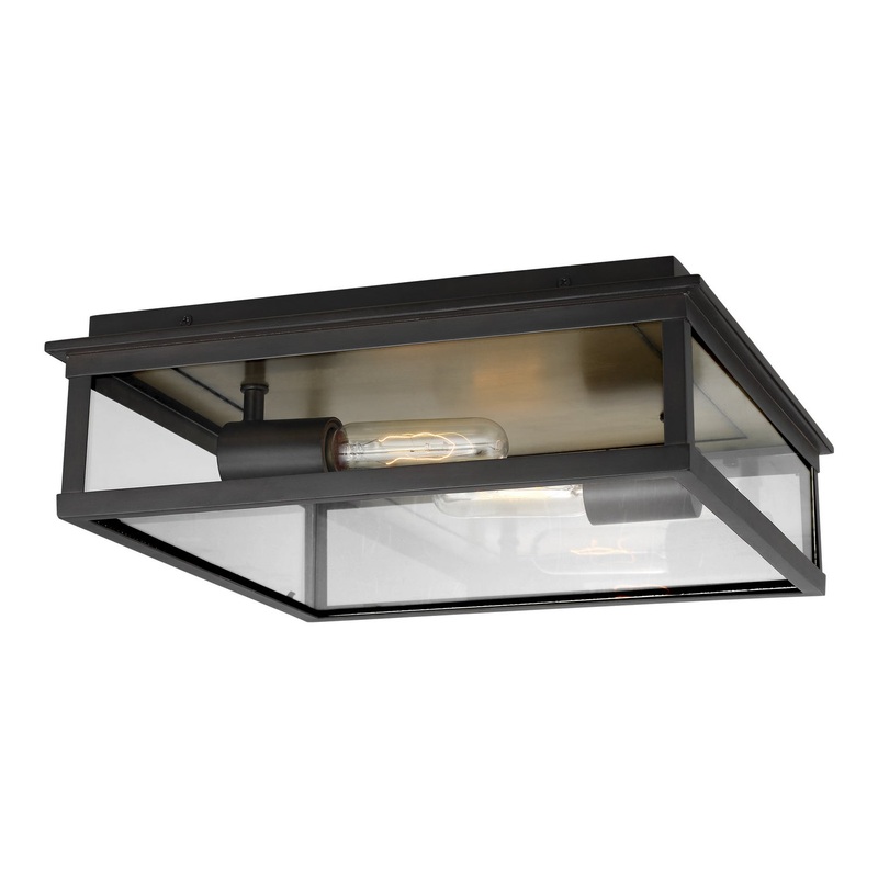 Visual Comfort Studio CO1182HTCP Freeport Two Light Outdoor Flush Mount, Heritage Copper