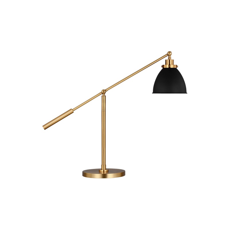 Visual Comfort Studio CT1101MBKBBS1 Wellfleet One Light Desk Lamp, Midnight Black and Burnished Brass (Discontinued)