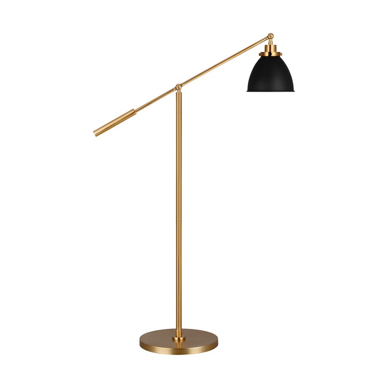 Visual Comfort Studio CT1131MBKBBS1 Wellfleet One Light Floor Lamp, Midnight Black and Burnished Brass (Discontinued)