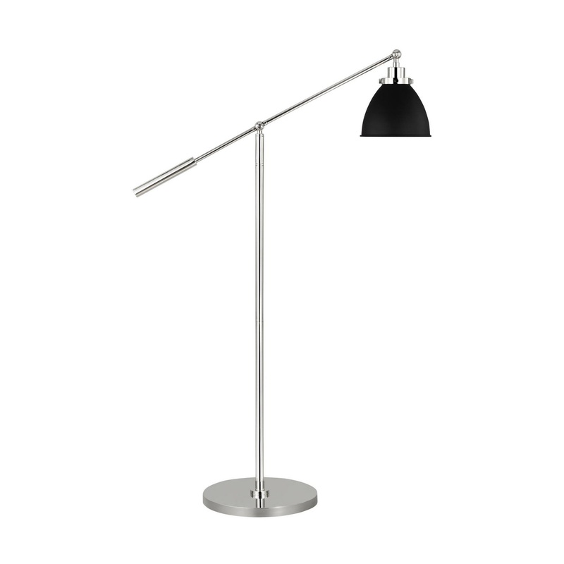 Visual Comfort Studio CT1131MBKPN1 Wellfleet One Light Floor Lamp, Midnight Black and Polished Nickel (Discontinued)