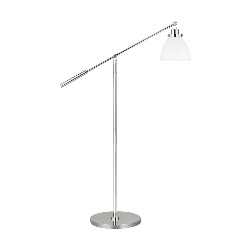 Visual Comfort Studio CT1131MWTPN1 Wellfleet One Light Floor Lamp, Matte White and Polished Nickel (Discontinued)