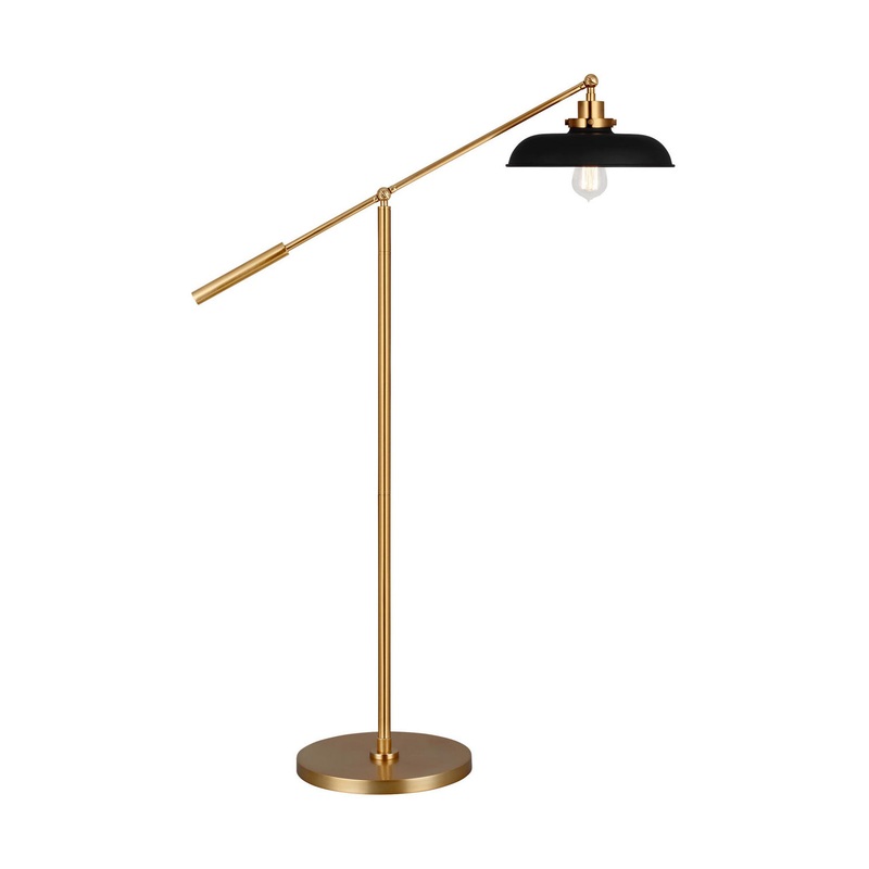 Visual Comfort Studio CT1141MBKBBS1 Wellfleet One Light Floor Lamp, Midnight Black and Burnished Brass (Discontinued)