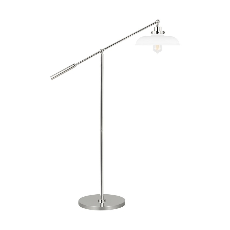 Visual Comfort Studio CT1141MWTPN1 Wellfleet One Light Floor Lamp, Matte White and Polished Nickel (Discontinued)