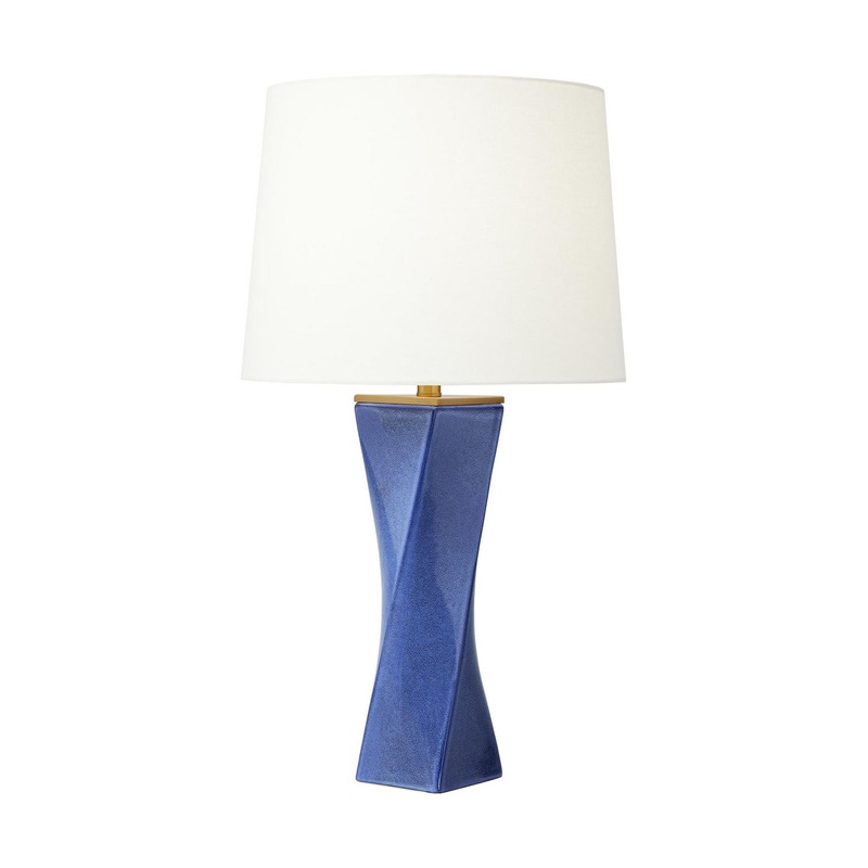 Visual Comfort Studio CT1211FRB1 Lagos One Light Table Lamp, Frosted Blue