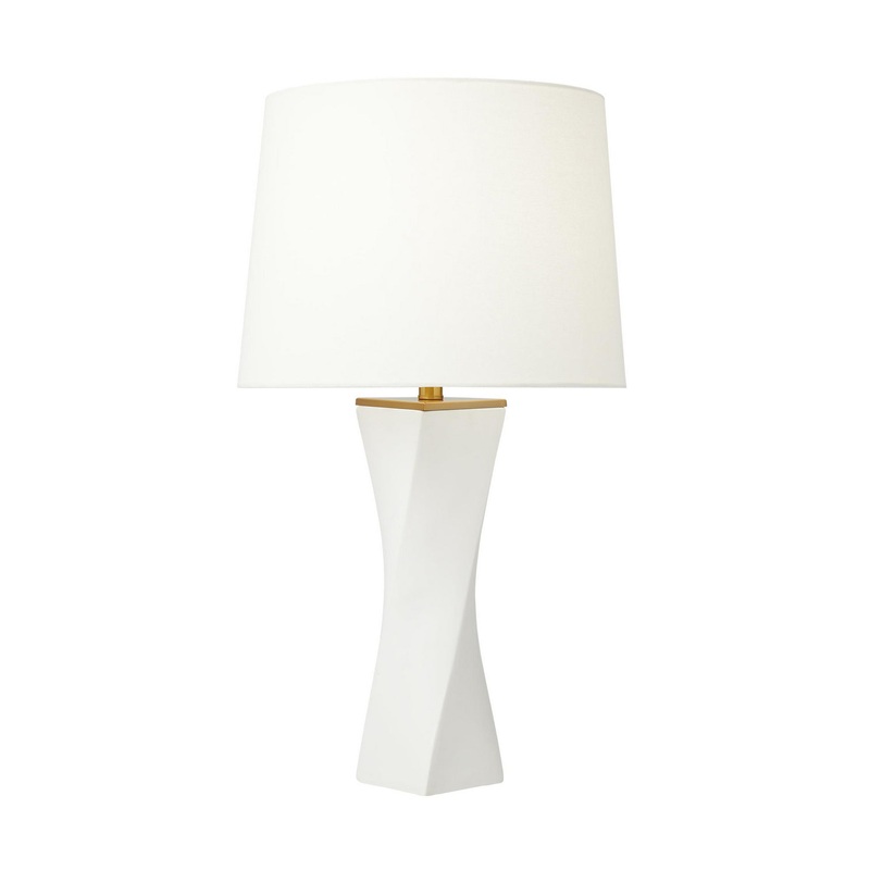 Visual Comfort Studio CT1211WL1 Lagos One Light Table Lamp, White Leather